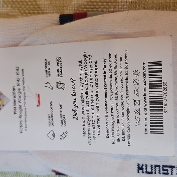 Kunstsokken Colorful Geometric Organic Netherland Socks Sz. L 10-13 - Picture 3 of 6